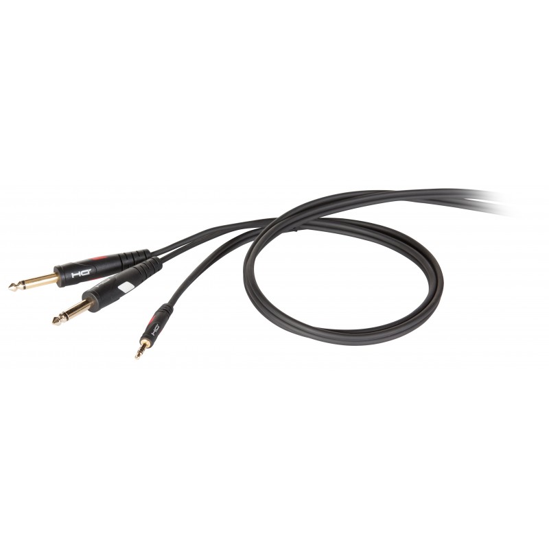 DIE HARD DHG545LU18 Gold Series kabel Jack 3.5 stereo - 2xJack 6.3 mono 1.8m